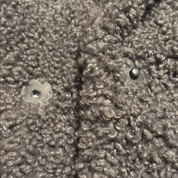 BCBG Notch Colar faux shearling grey long teddy coat size large - Picture 8 of 8